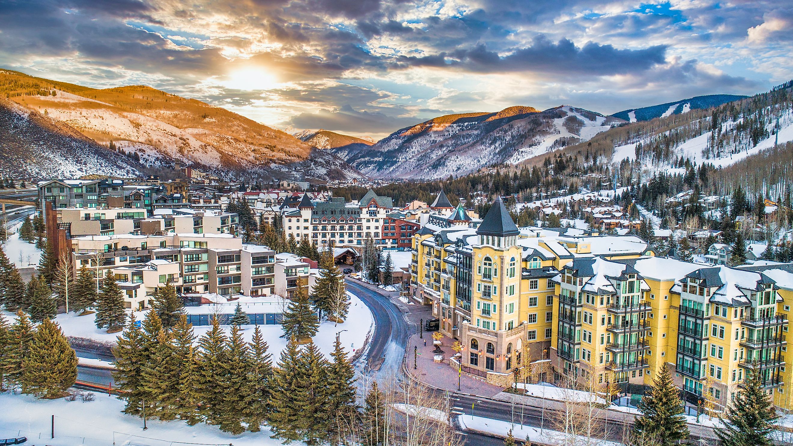 Aerial view of Vail, Colorado.