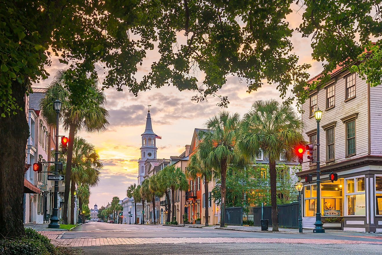 Historical downtown area of Charleston, South Carolina.