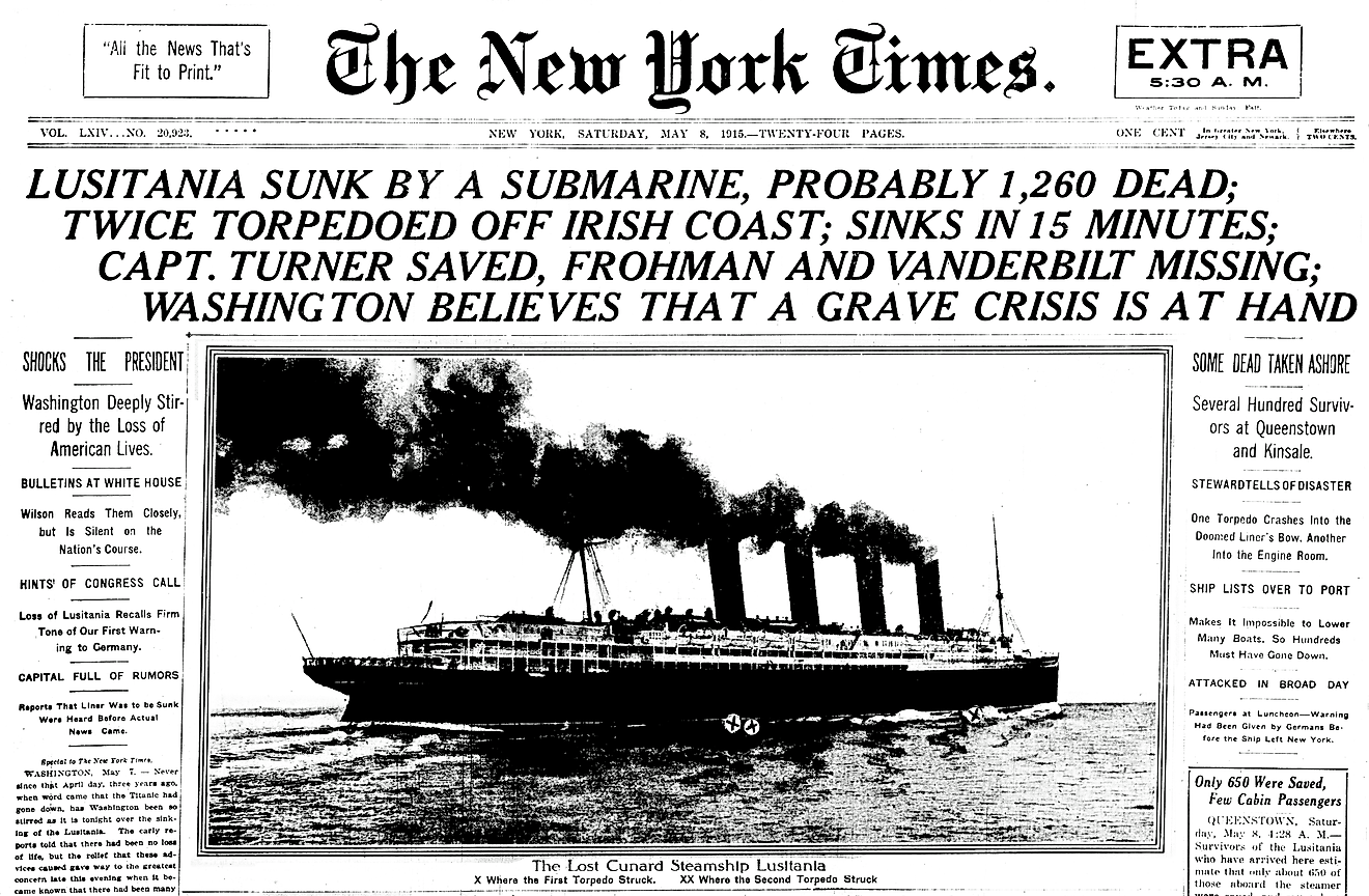 The New York Times article expressed the immediate recognition of the serious implications of the sinking
