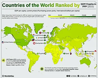 infographic showing the richest countries in the world