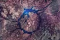 Manicouagan Impact Crater from satellite view.